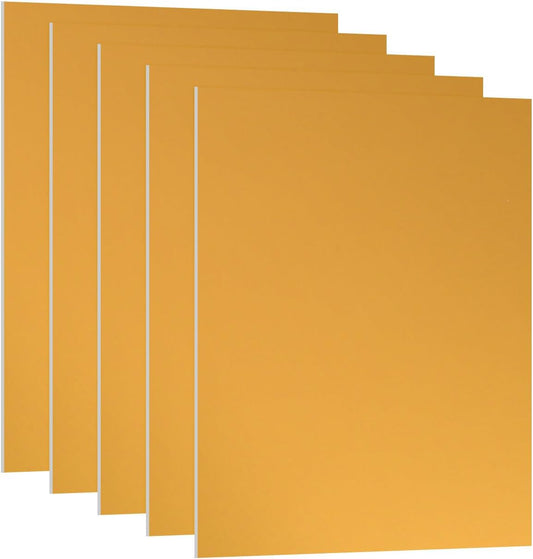 PATIKIL 3.3x2.1x1/32inch Anodized Aluminum Sheet, 5Pcs Metal Rectangle Aluminum Plate 0.8mm Thick Engraving Blanks for Laser Engraving DIY Decorative Crafting Home Decoration, Yellow