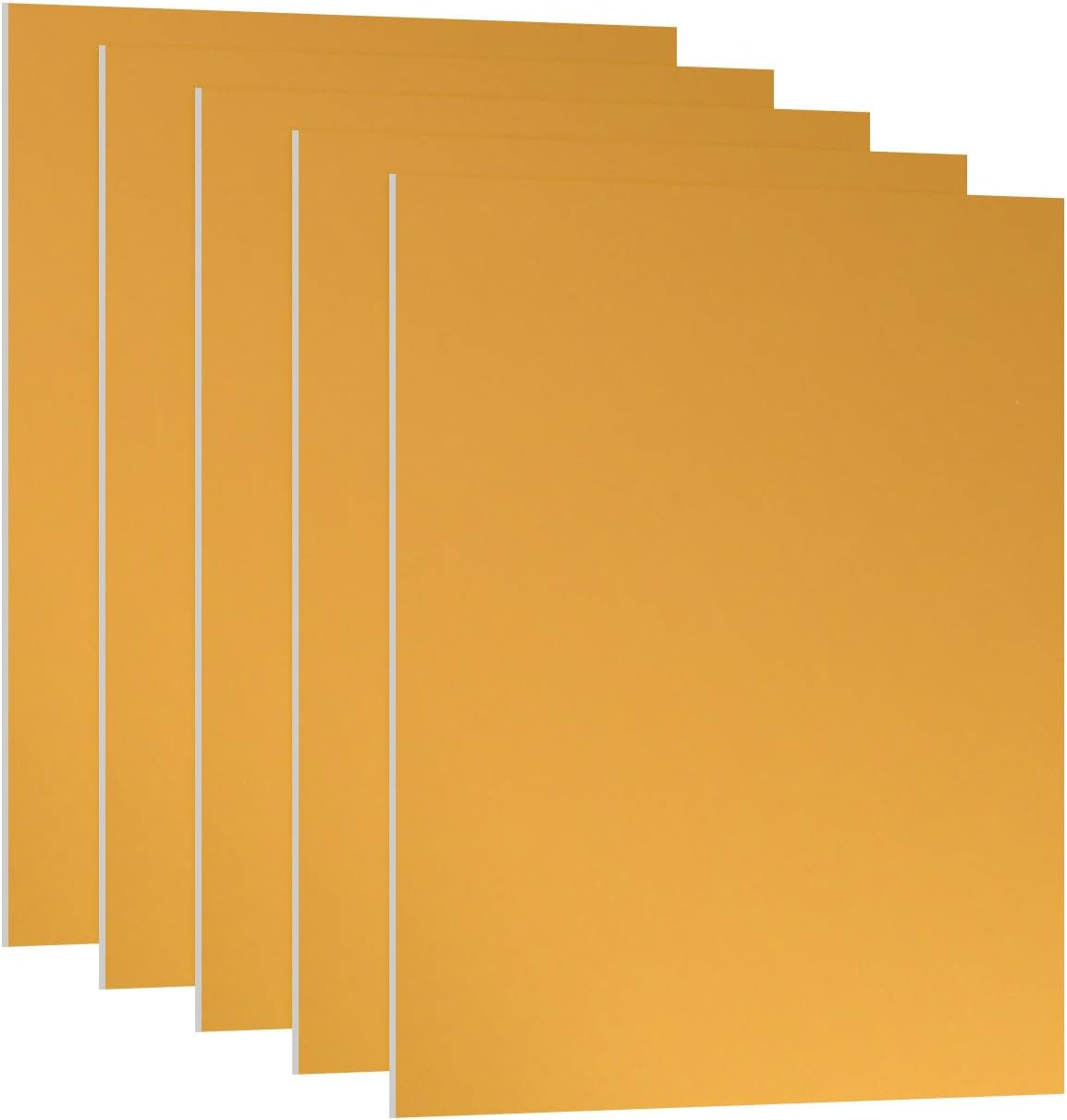PATIKIL 7x5x1/32inch Anodized Aluminum Sheet, 5Pcs Metal Rectangle Aluminum Plate 0.8mm Thick Engraving Blanks for Laser Engraving DIY Decorative Crafting Home Decoration, Yellow