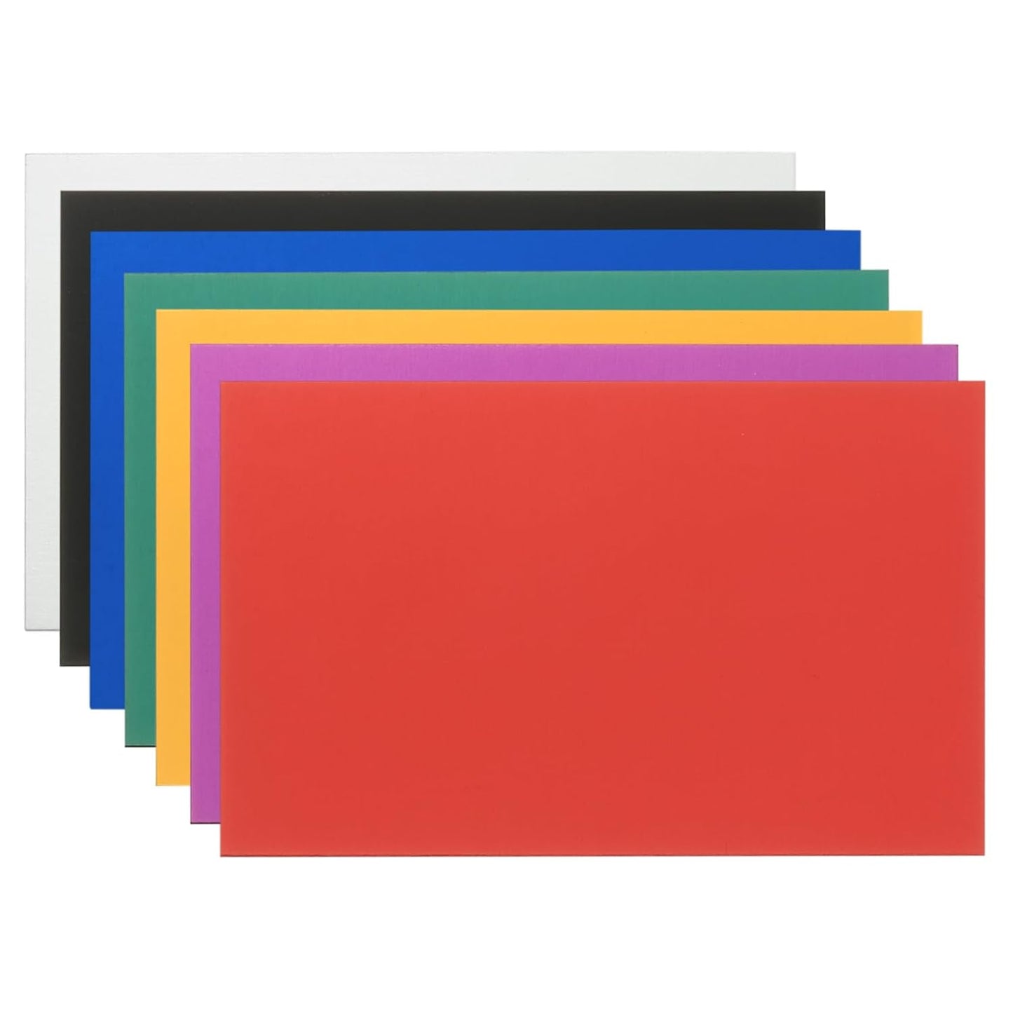 PATIKIL 2.1x3.3 Inch Anodized Aluminum Sheet Metal, 7Pcs Laser Plates Engraving Blanks 0.5MM Thin Rectangle for Crafting DIY Laser Engraving, Silver/Black/Blue/Green/Yellow/Red/Purple