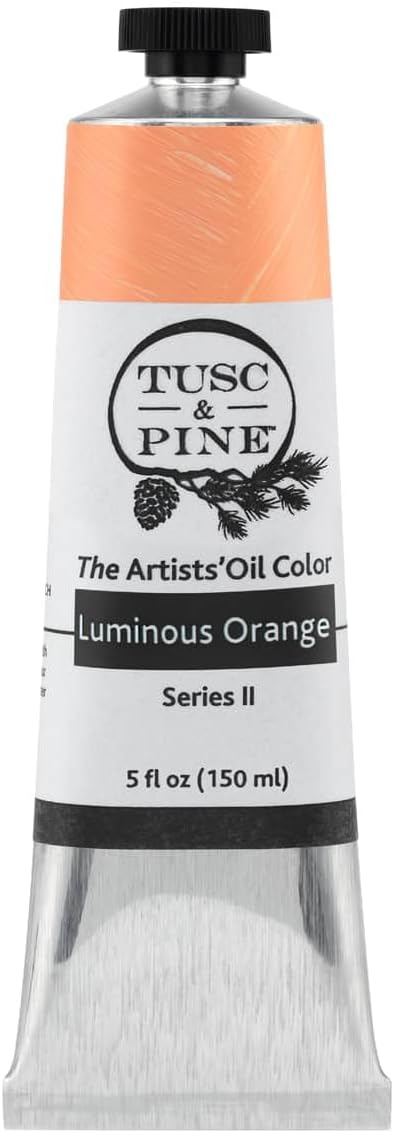 Tusc & Pine Artist Oil Paint - Luminous Orange, 150 ml, Non-Yellowing, Rich & Creamy Consistency, Maximum Pigment Load, Small Batch Milled Oil Paints Made in the USA for Professional Artists