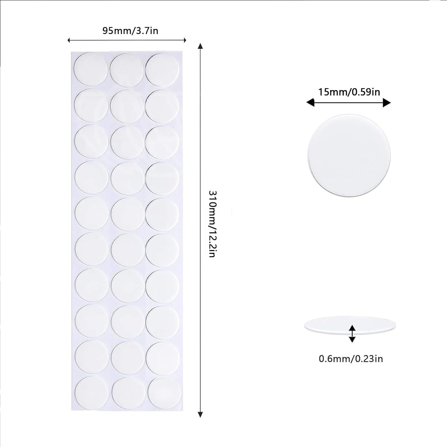Adhesive Stick dots Two-Sided Sided Mounting Putty Stick Tack for Wall Hanging Crafts Balloons Festival Party Decorations,Clean Removable(0.59"*0.59"-350)