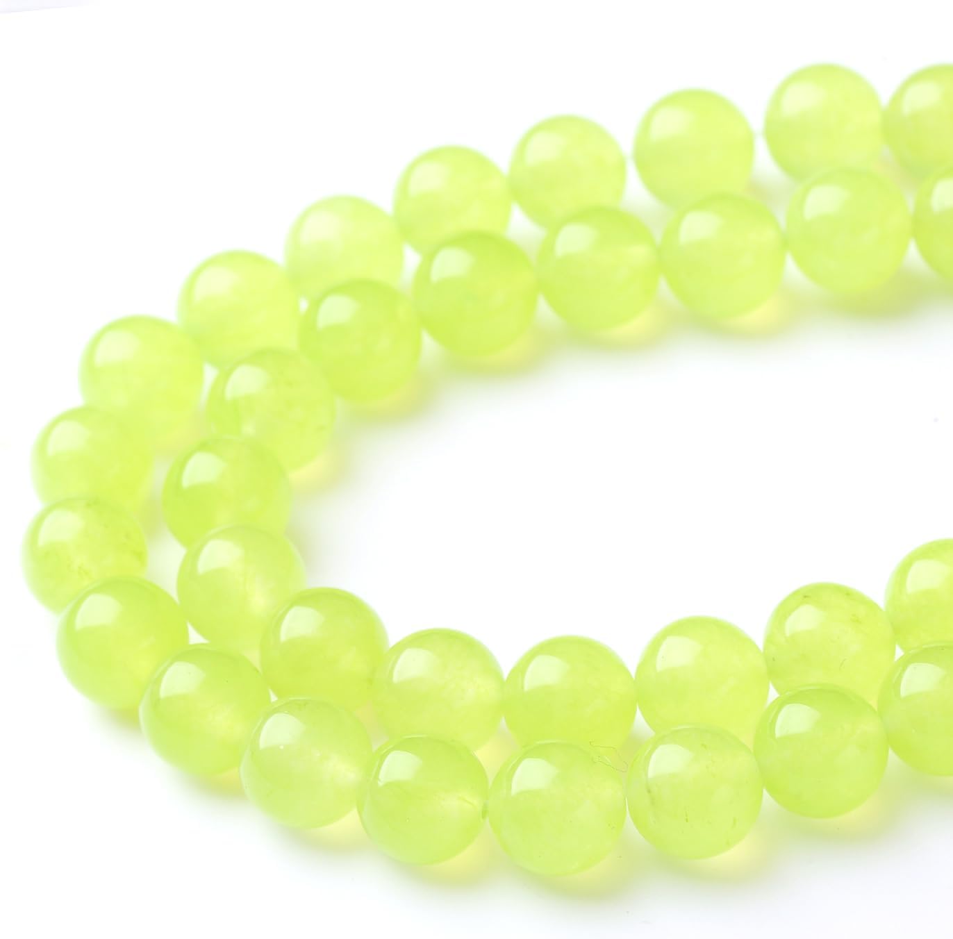60PCS 6MM Natural Apple Green Chalcedony Stone Beads Round Loose Stone Beads for Jewelry Making DIY Energy Stone Healing Power Bracelet 15"