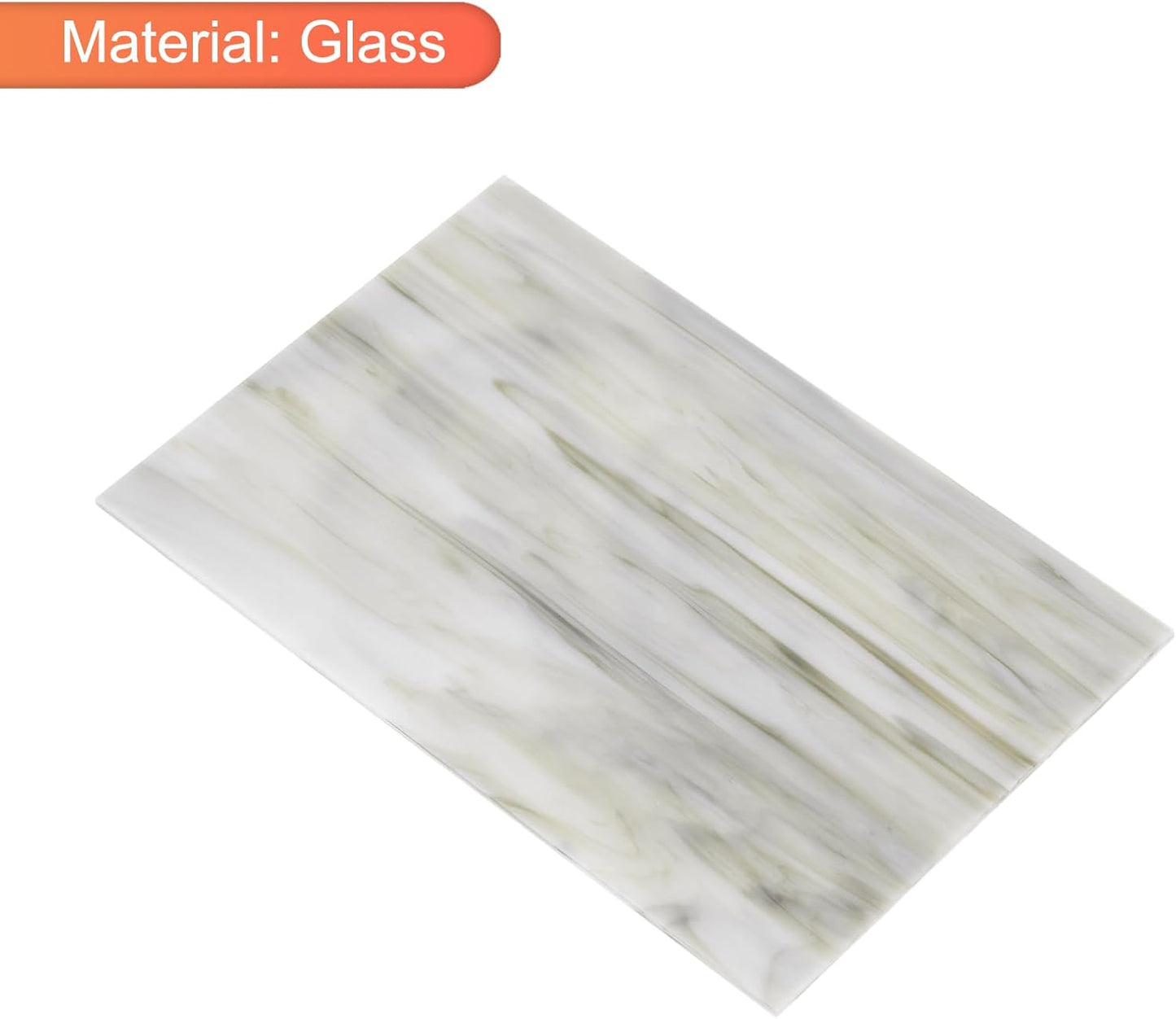 MECCANIXITY 2 Pcs Stained Glass Sheet Mosaic Tile 7.9 Inch x 5.9 Inch Light Gray Stained Glass Sheets for Crafts DIY Art Project