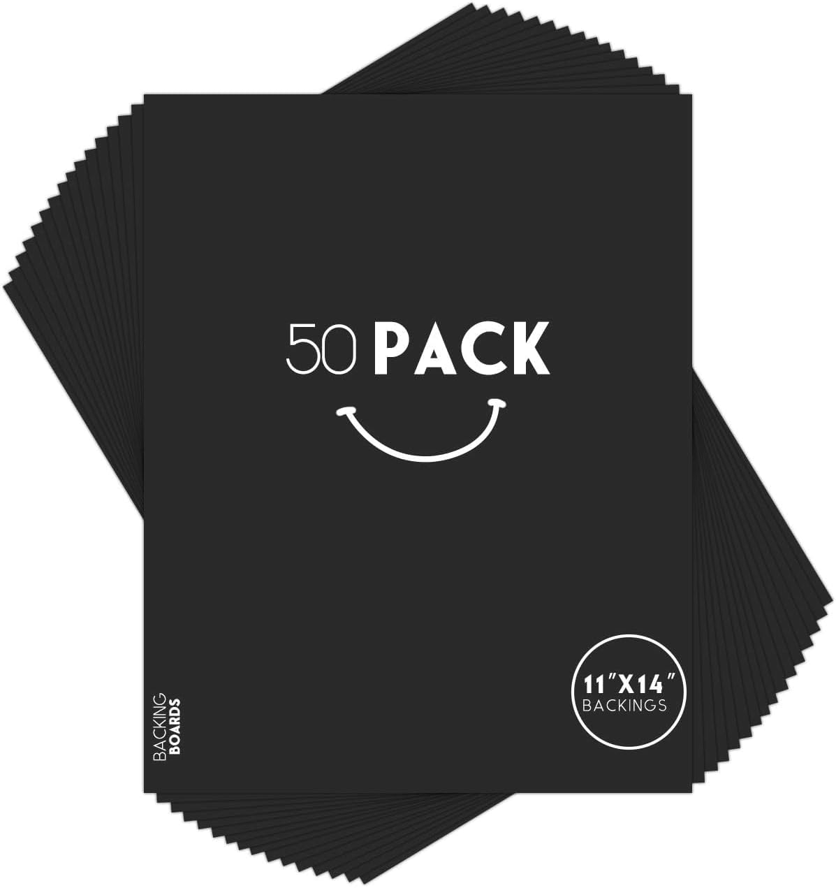Golden State Art, 11x14 Uncut Photo Mat Matboard - Black Uncut Mats for DIY Projects, Presentation Boards, Art Crafts (50 Pack)