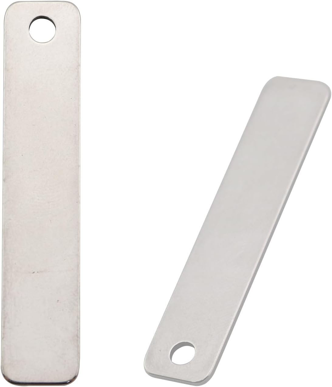 15PCS Metal Engraving Plate Stainless Steel Blank Stamping Rectangle Label 8th DIY Stamping Stamping Military Pendant Long Strip Tag