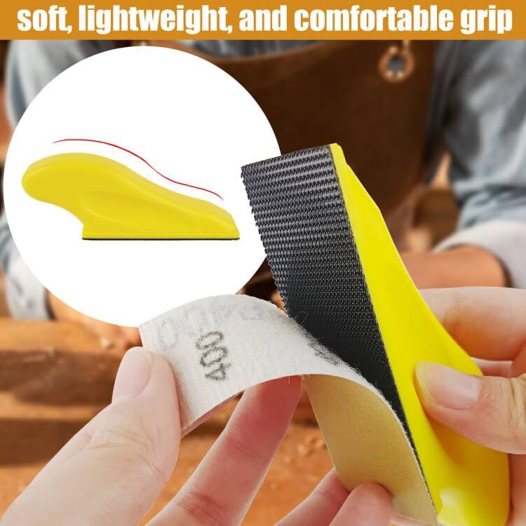 Mini Sander Kit of Detail Hand Sanding Tools and 50 PCS 80/120/180/240/400 Grit Wet Dry Sandpaper Assortment Pack for Wood Furniture, Small DIY Projects and Crafts Polishing