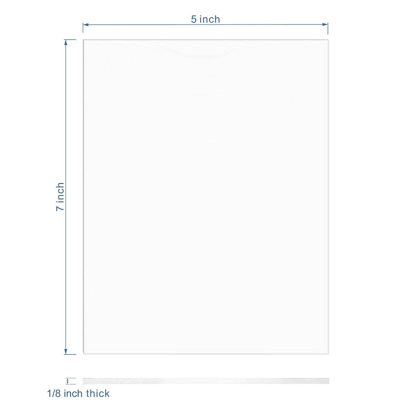 Pack of 10 Clear Acrylic Sheet 5" x 7" Cast Plexiglass Panel 1/8" Thick (3mm) Transparent Plastic Board for Sign, Craft, Display Projects, Laser Cutting, Engraving, Painting