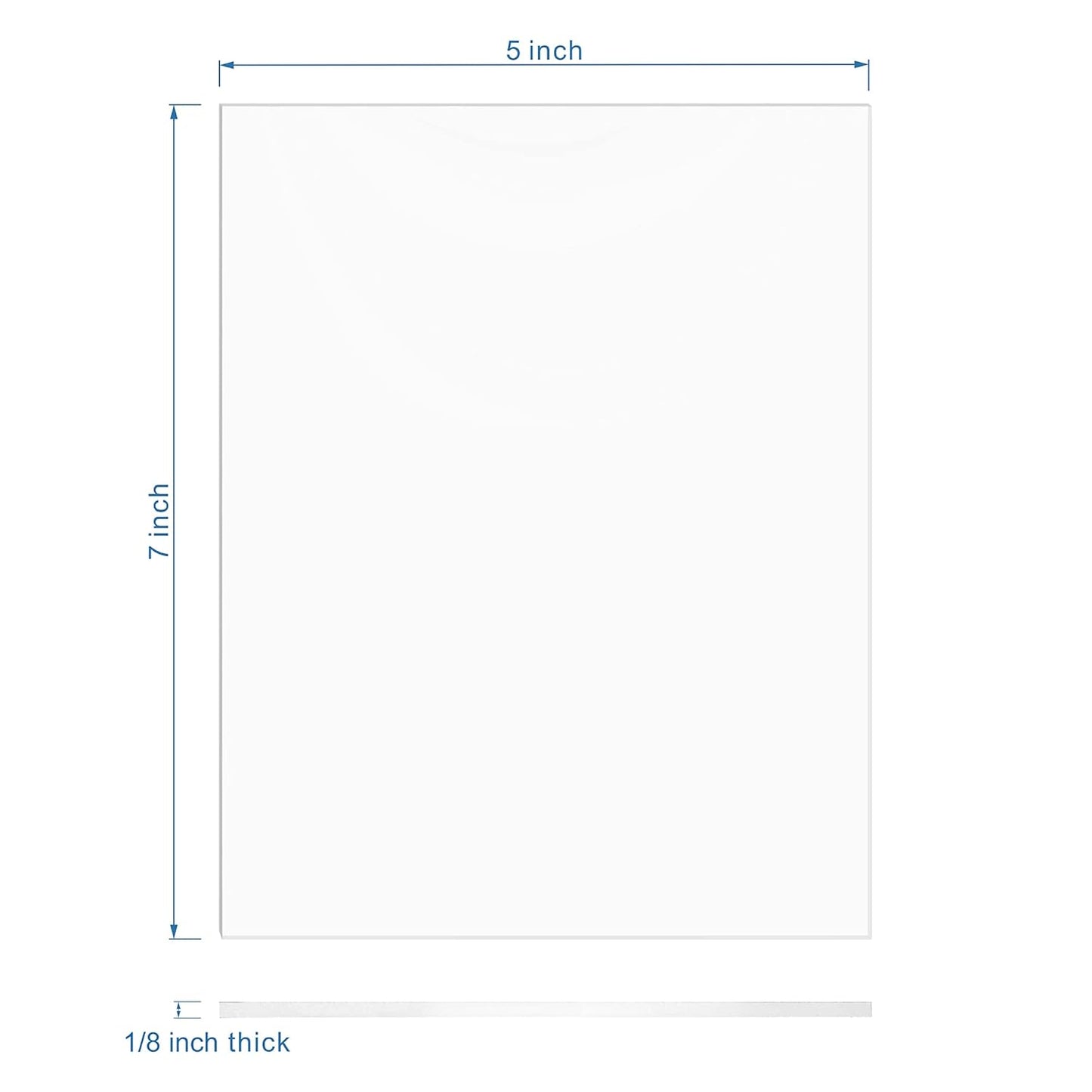 Clear Acrylic Sheet 5" x 7" Cast Plexiglass Panel 1/8" Thick (3mm) Transparent Plastic Board for Sign, Craft, Display Projects, Laser Cutting, Engraving, Pack of 2