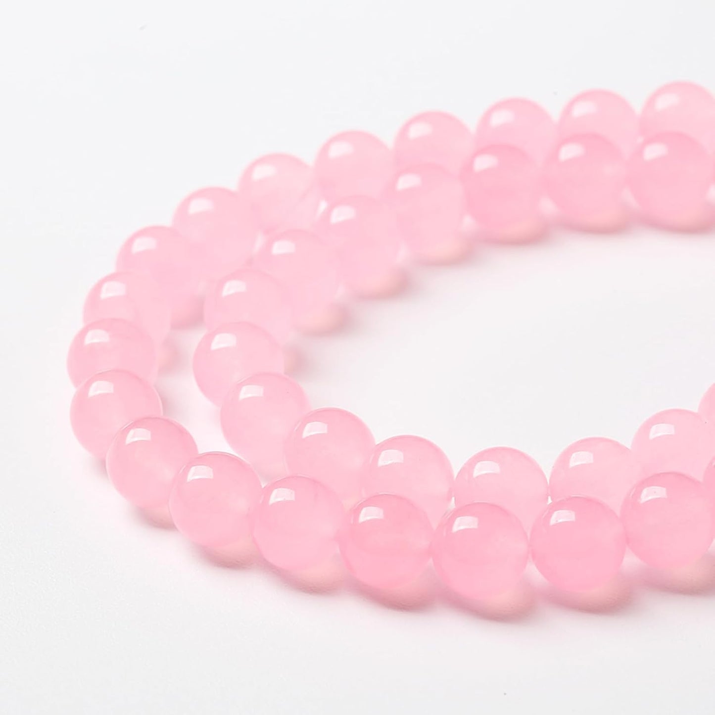 10mm 36pcs Natural Light Pink Chalcedony Stone Beads for Jewelry Making Energy Healing Power Stone DIY Bracelet Necklace Accessories 15" (10mm, Light Pink Chalcedony)
