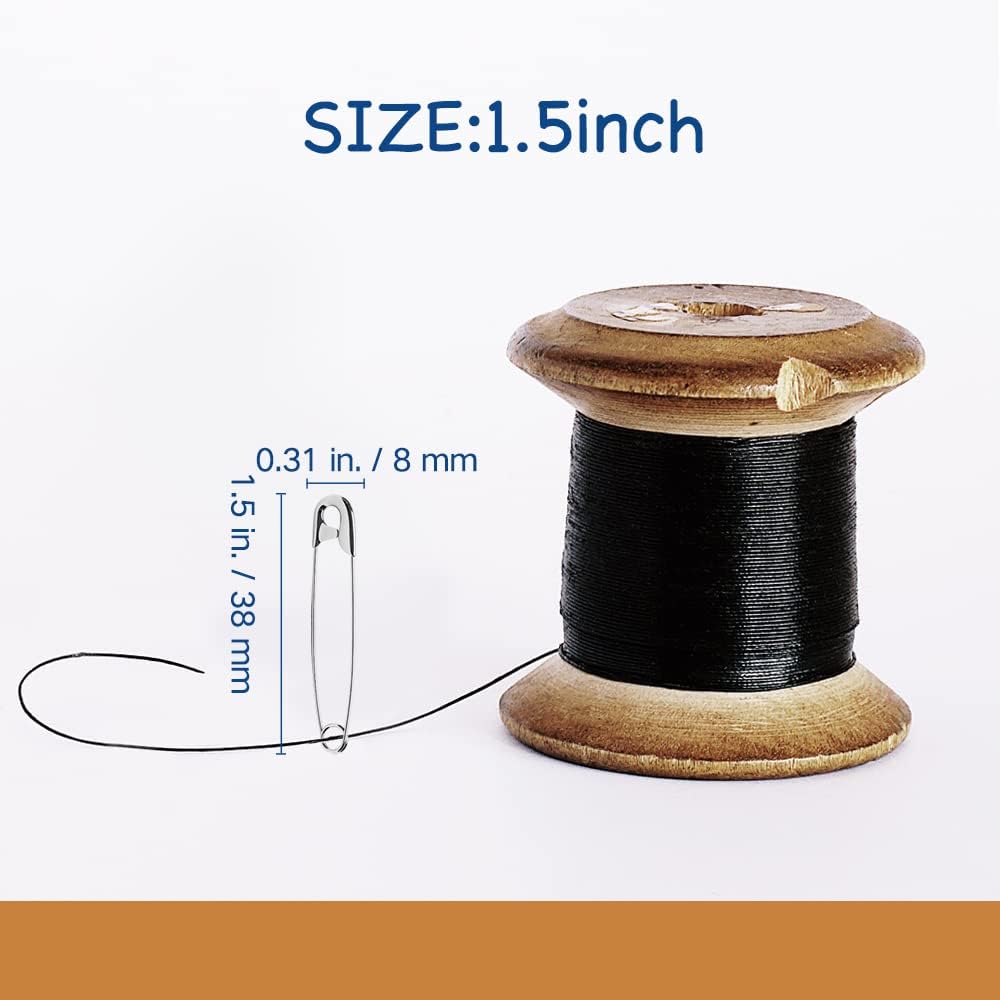 Small Safety Pins - 500 Pcs, 1.5 Inch, Bulk Pack for Clothes