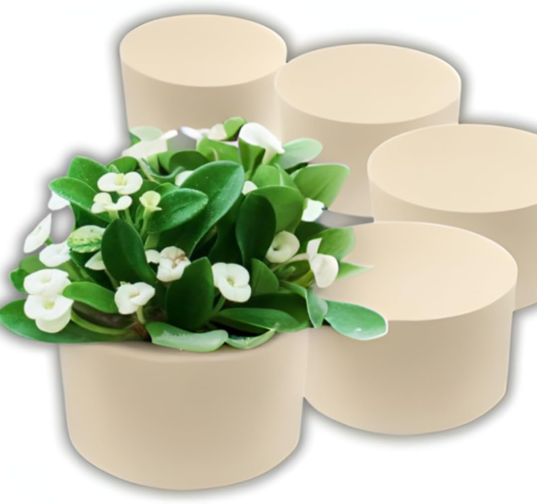 XCEL Floral Foam Block Unlike Any Other - Reusable Floral Blocks Flower Foam for Artificial Flower Arrangements (Cream - 5" x 3" Round (6 Pack))