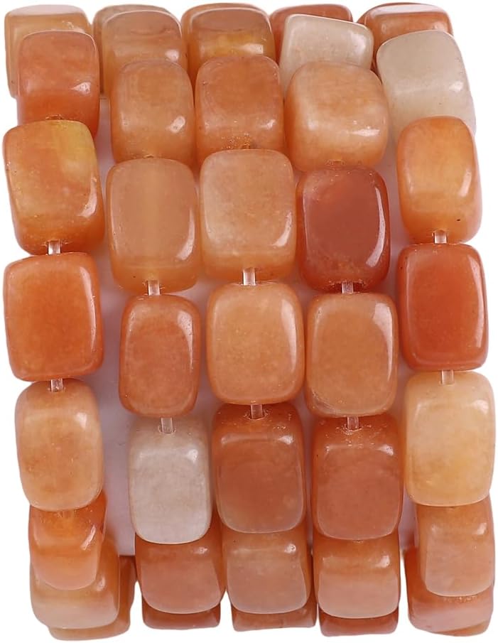 Natural Red Aventurine Cuboid Stone Loose Semi Gemstone Beads for Jewelry Making 8mmx12mm 38cm/Strand