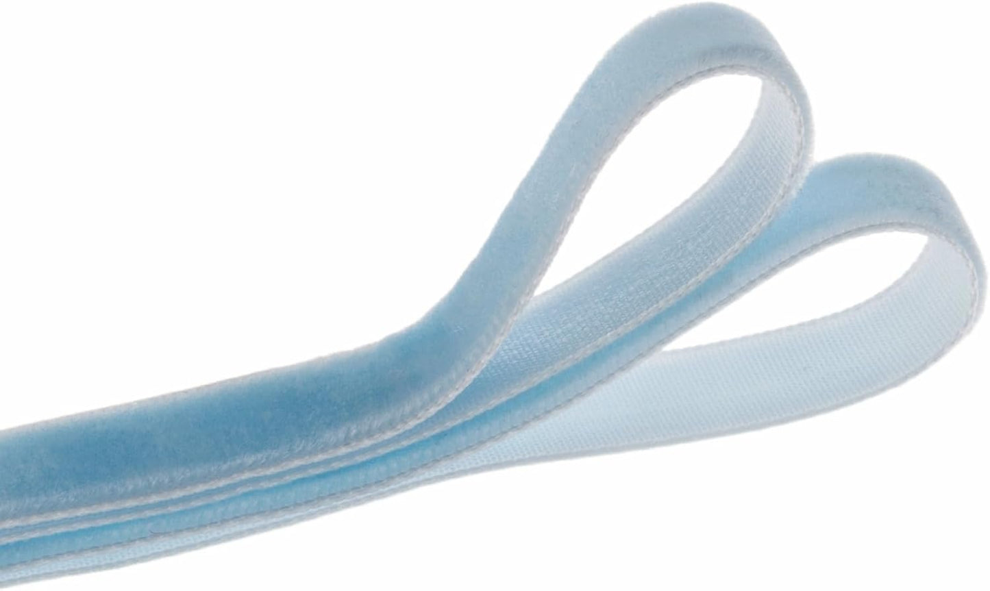 Vintage Sky Blue Velvet Ribbon Christmas Ribbon for Gift Wrapping Crafts Christmas Tree Ornaments Garland Decorations, 3/8 Inch X 25Yd