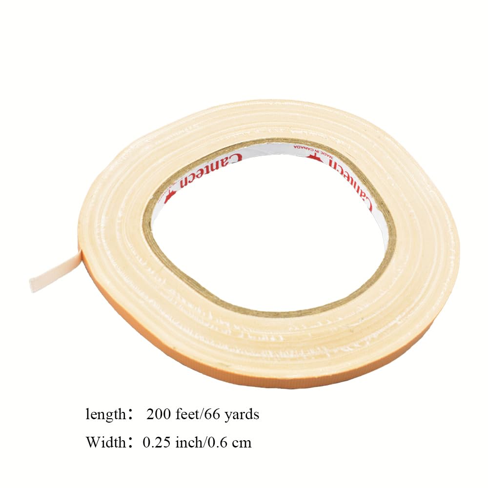 HAHIYO Light Brown 0.25Inch Wide Floral Tape, Waterproof Florist Tape Flower Wrap Adhesive Waterproof Decorative Tape for Bouquet Stem Wrapping Flower Arranging Craft, 2Rolls 200Feet/66Yard Total