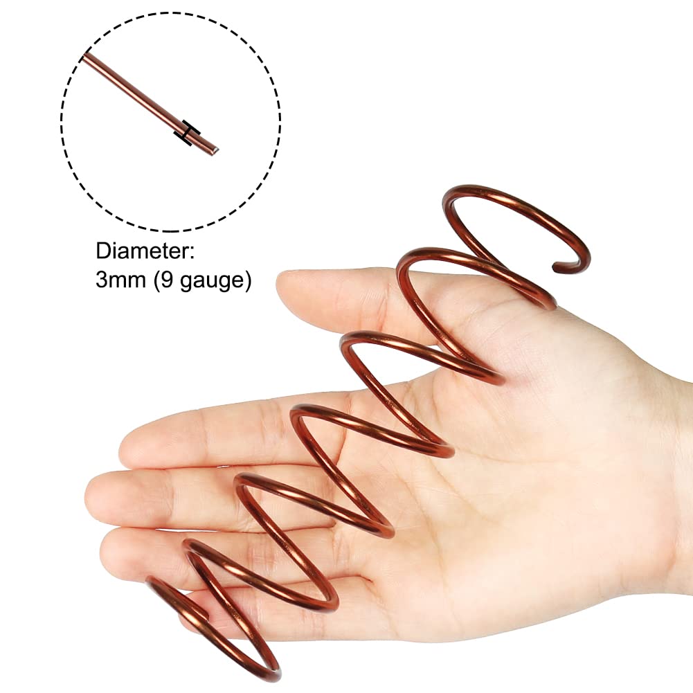 Tenn Well 9 Gauge Aluminum Wire, 50 Feet 3mm Bendable Craft Wire for Bonsai Training, Sculpting, Doll Making, Jewelry Making, Crafting (Bronze)