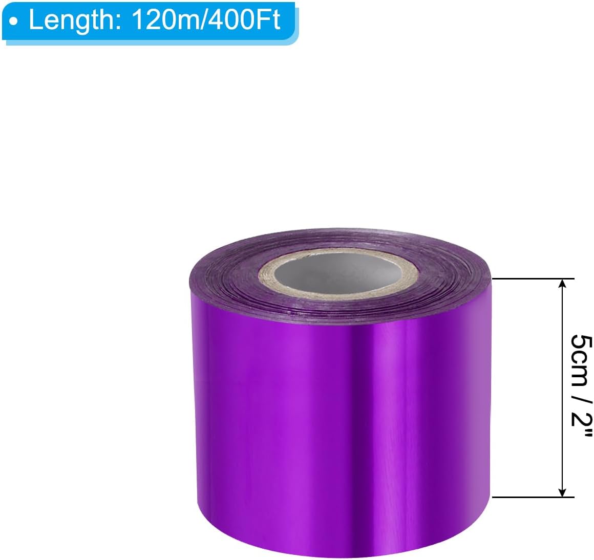 PATIKIL 2"x400Ft Hot Stamping Foil Paper, Heat Transfer Hot Stamping Paper Foil Roll for Leather DIY Logo Decor Craft Gift Package Scrapbook Card, Purple