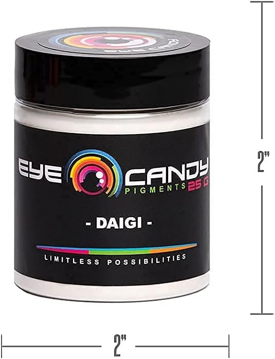 Eye Candy Pigments Premium White Mica Powder - Daigi (25gr) - for Epoxy, Resin, Soap, Paint, Woodworking, Acrylic Pouring, Bath Bombs, Fishing Lures - DIY Arts and Crafts Additive