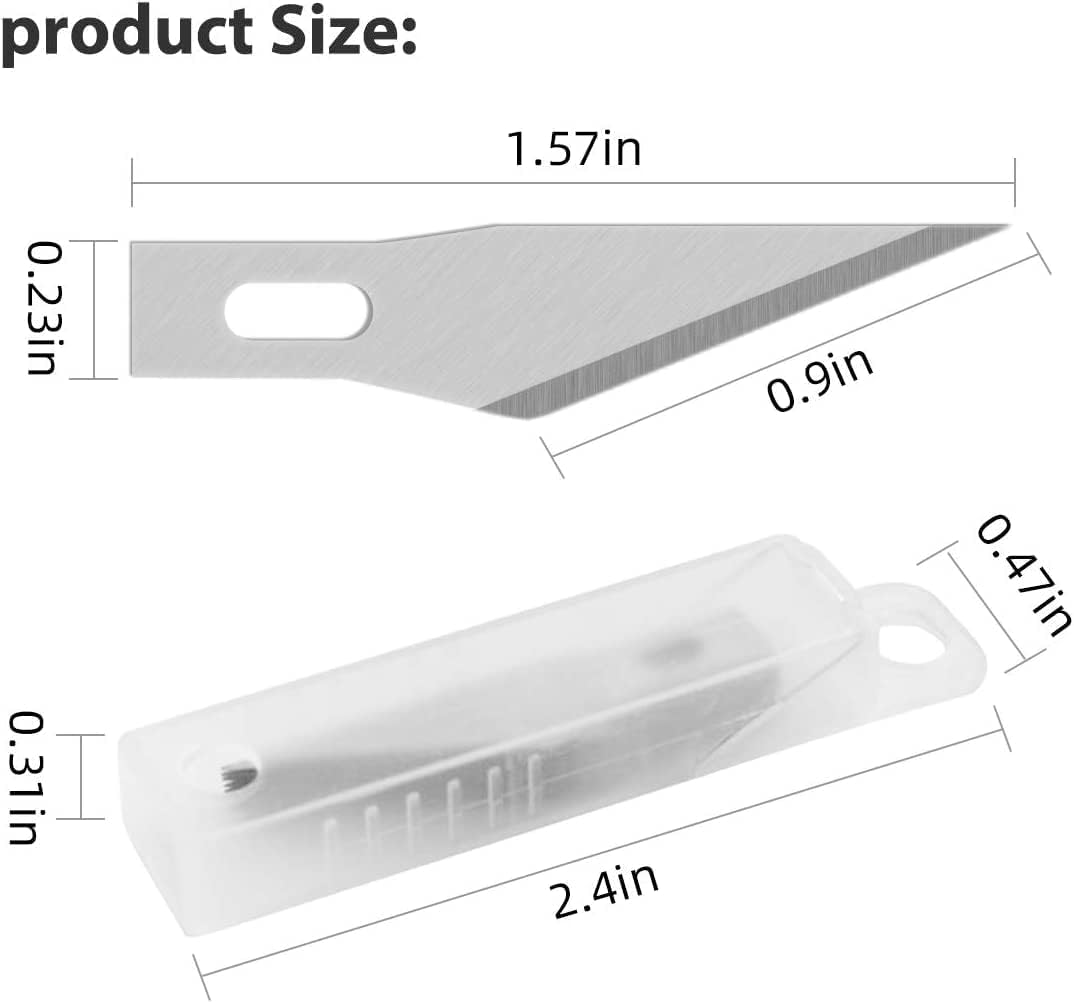 DIYSELF 1 Pcs Exacto Knife with 11 Pcs SK5 High Carbon Steel Exacto Blades Kit, Precision Craft Hobby Art Knife and 1pcs Steel 15cm Ruler for Fondant, Scrapbooking, Stencil (Green)