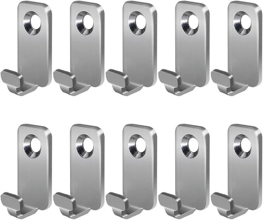 10pcs Heavy Duty T-Head J-Shaped Hangers 304 Stainless Steel Wall Mounted Mini Wall Hooks Hanger for Mirror Picture Frames Hanging Wire/D Rings/Keyhole Hangers