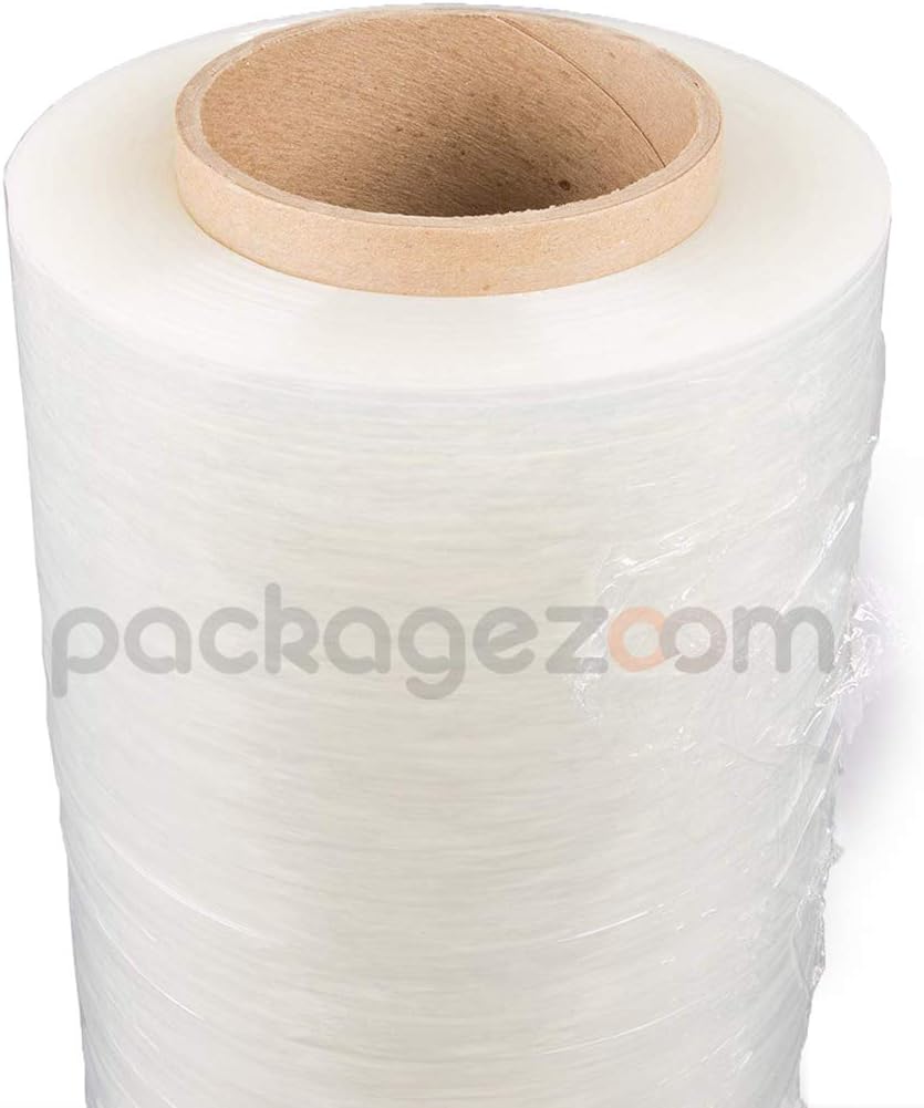 PackageZoom 8 Rolls 15" x 1500 Ft Stretch Wrap Heavy Duty, 55 Gauge High Performance Stretch Film Replaces 80 Gauge Low Films, Clear Hand Stretch Wrap