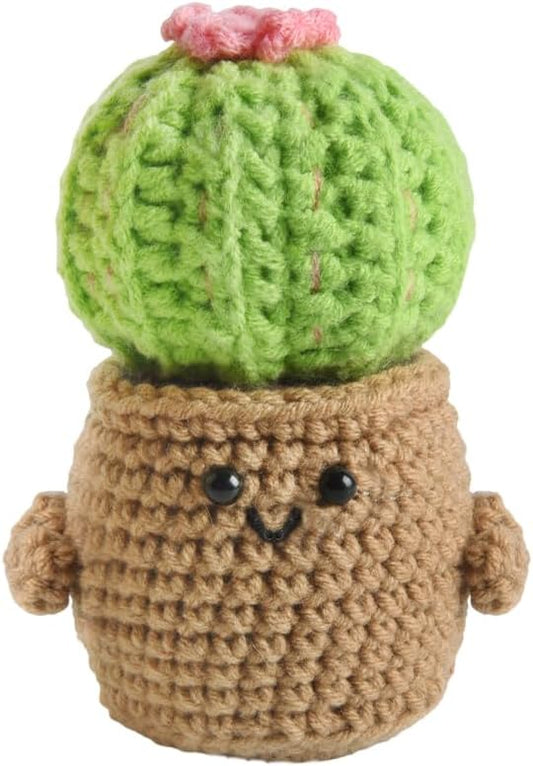 Cactus Pin Cushion, Handmade Knitted Pincushions, Cute Pin Cushions Needle Holders for Sewing Quilting Accessory, DIY Crafts or Patchwork Decor.Flowerpot Design Cactus