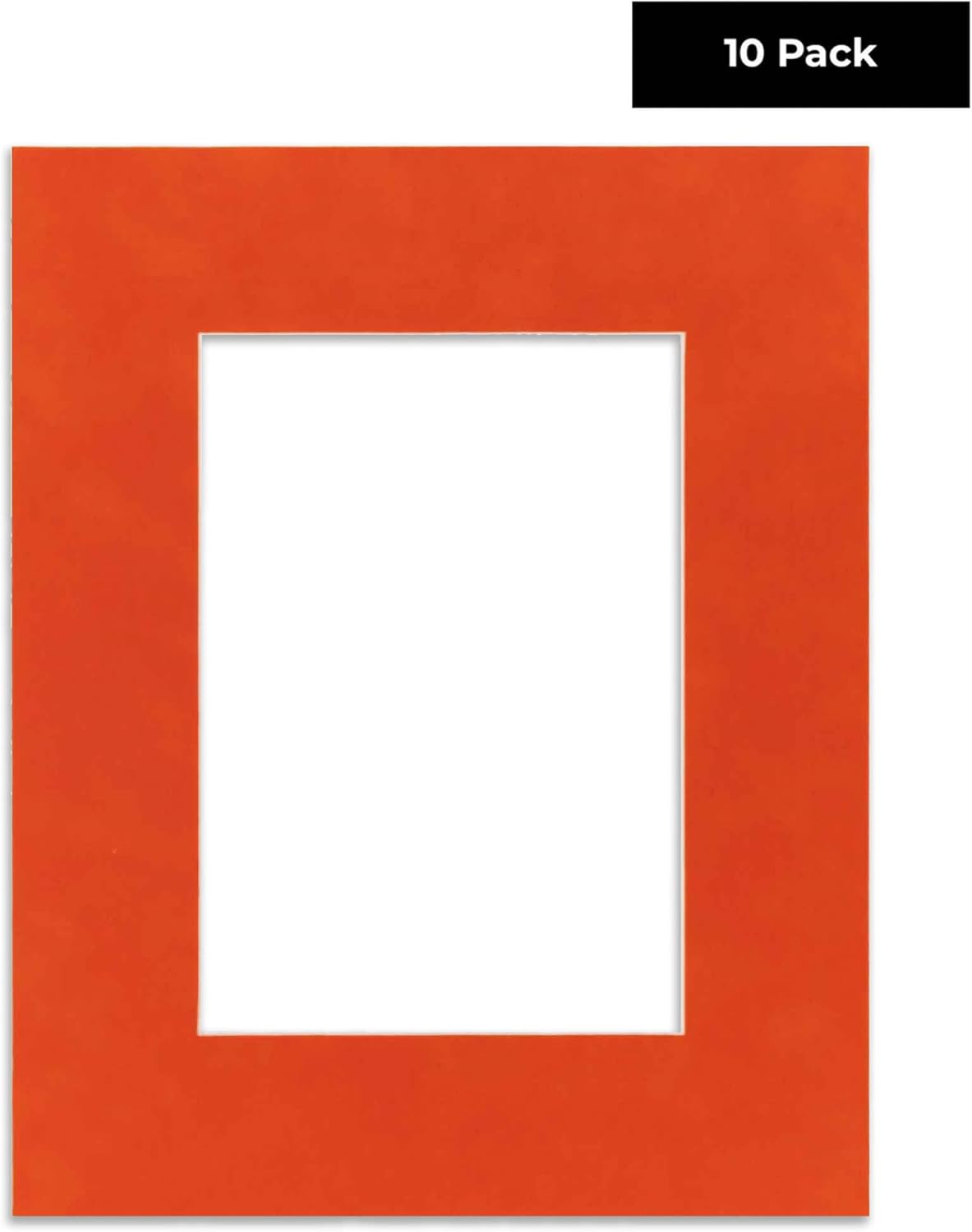 Pack of TEN 8x10 Mats Bevel Cut for 5.5x8.5 Photos - Acid Free Orange Suede Precut Matboards For Pictures, Photos, Framing - 4-ply Thickness