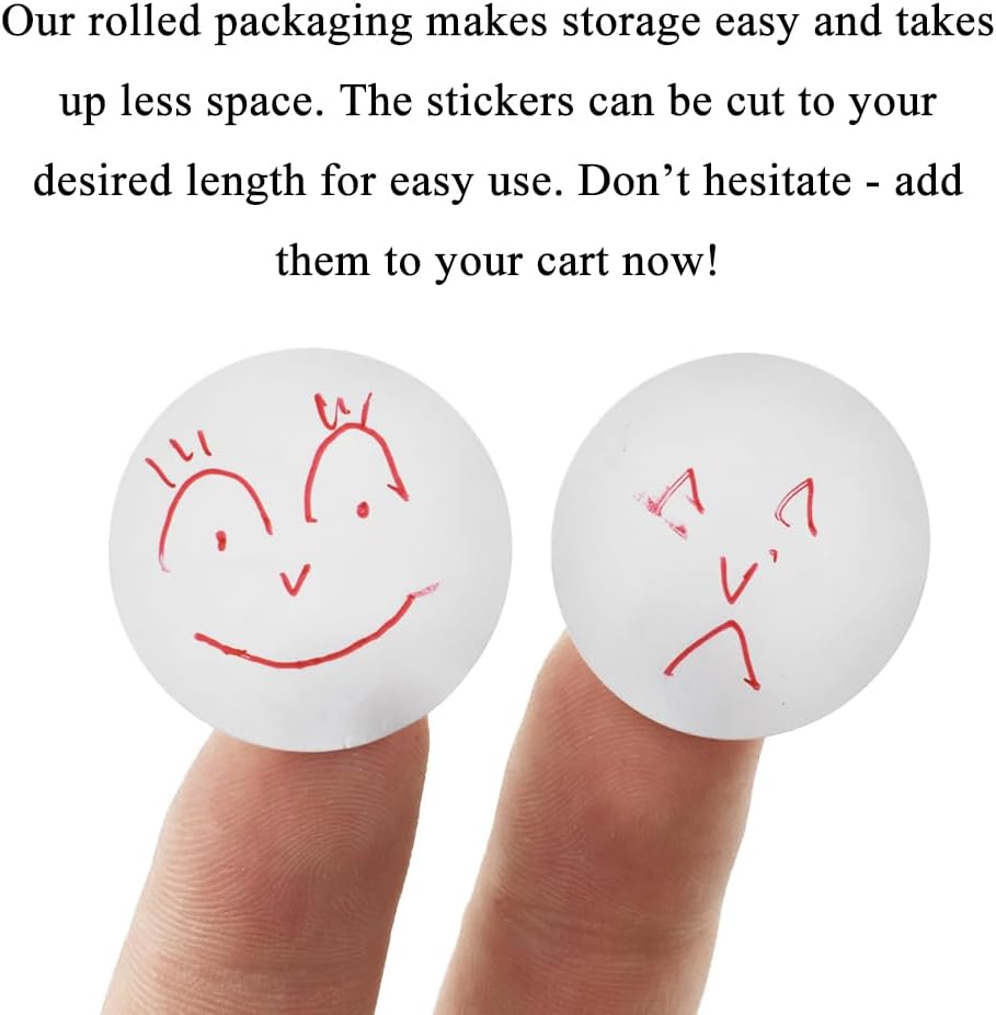 HAHIYO 1Inch 500Pcs White Kraft Label Sticker Roll - Round, Blank, Permanent Adhesive Dot Sticker for Jar, Canning, Price Tag, Store Organizing