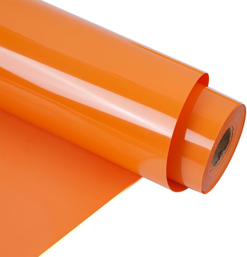RENLITONG Matte Orange Iron on Vinyl Roll - 12Inch x 13ft HTV Heat Transfer Vinyl for T-Shirt, HTV Rolls for All Cutter Machine - Easy to Cut & Weed for Heat Transfer Design