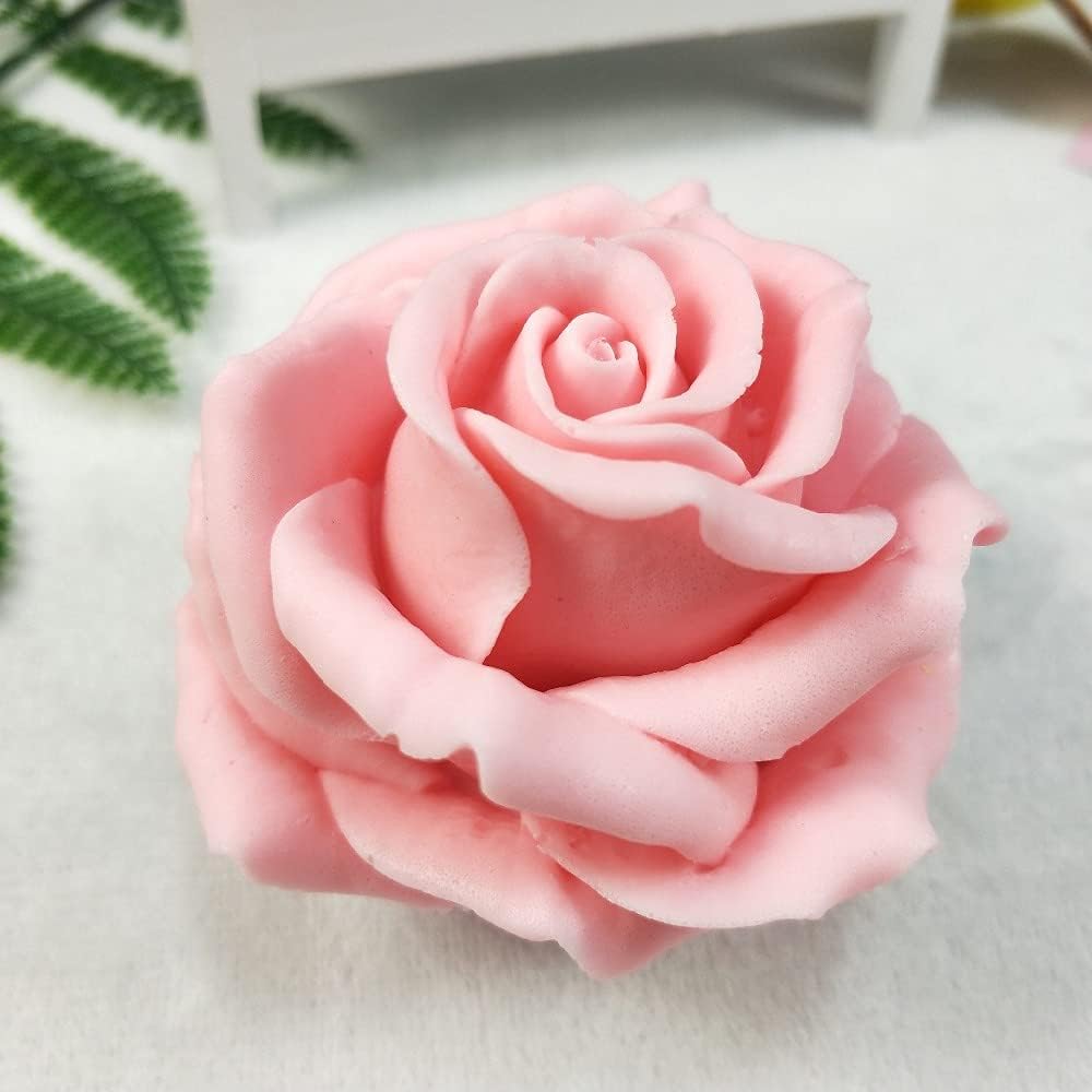 3D Flower Beautiful Bloom Rose Mold for Candle Making Candle Making Mould Soap Making Silicone Fondant Soap 3D Cake Molds Epoxy Resin Wax Cupcake Jelly Candy Chocolate Decoration Baking Tool Moulds