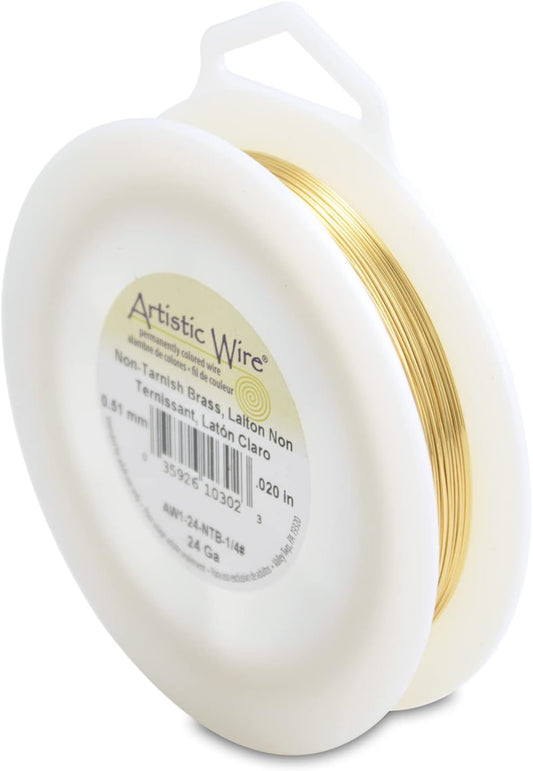 Artistic Wire, 24 Gauge Tarnish Resistant Brass Craft Wire, 205 ft