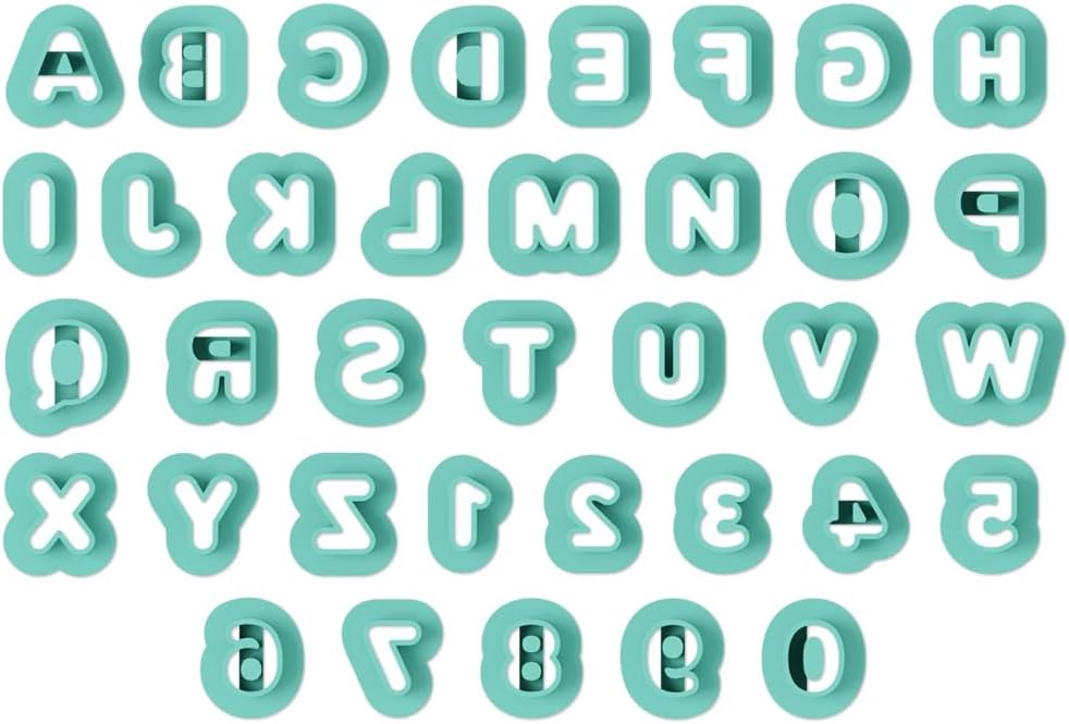 26pcs Alphabet Shape and 10pcs 0-9 Number Clay Cutters, Polymer Clay Cutting Tools for Earrings Jewelry Making, Clay Jewelry Making Kit, Letter Cookie Cutters