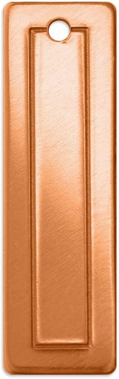 ImpressArt - Premium Metal Stamping Rectangle Blanks for Metal Stamping and Jewelry Making (24 Pack) (7/16" x 1 13/16" Border Rectangle, Copper)