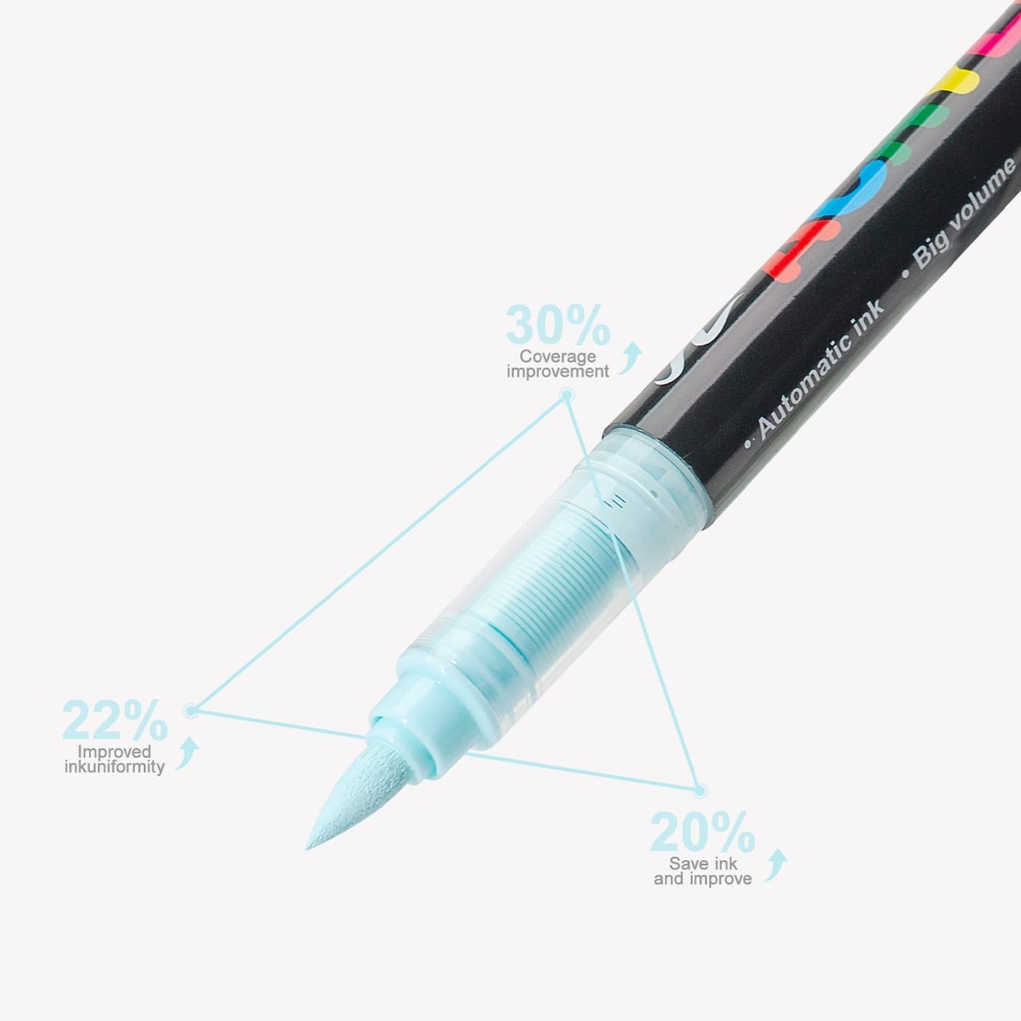 Acrylic Paint Markers Pens, 72 Vivid Colors Acrylic Markers Set,Direct Liquid Type, Stackable Color, Odorless Soft Head，Markers for School，Tooli Art ，Fabric & Creative Crafts (72)