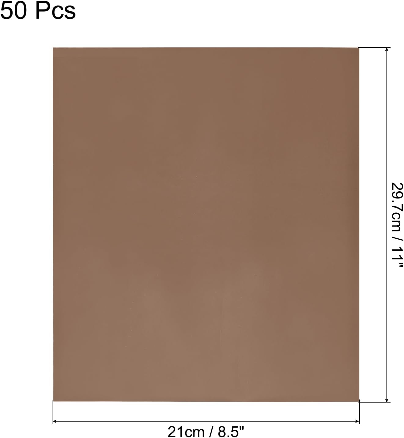 MECCANIXITY 50 Pack Toner Reactive Foil ,Deco Foil Transfer Sheets 8.5"x11" A4 Hot Foil Paper for Laser Printer Scrapbooking Heat Transfer DIY Craft,Coffee