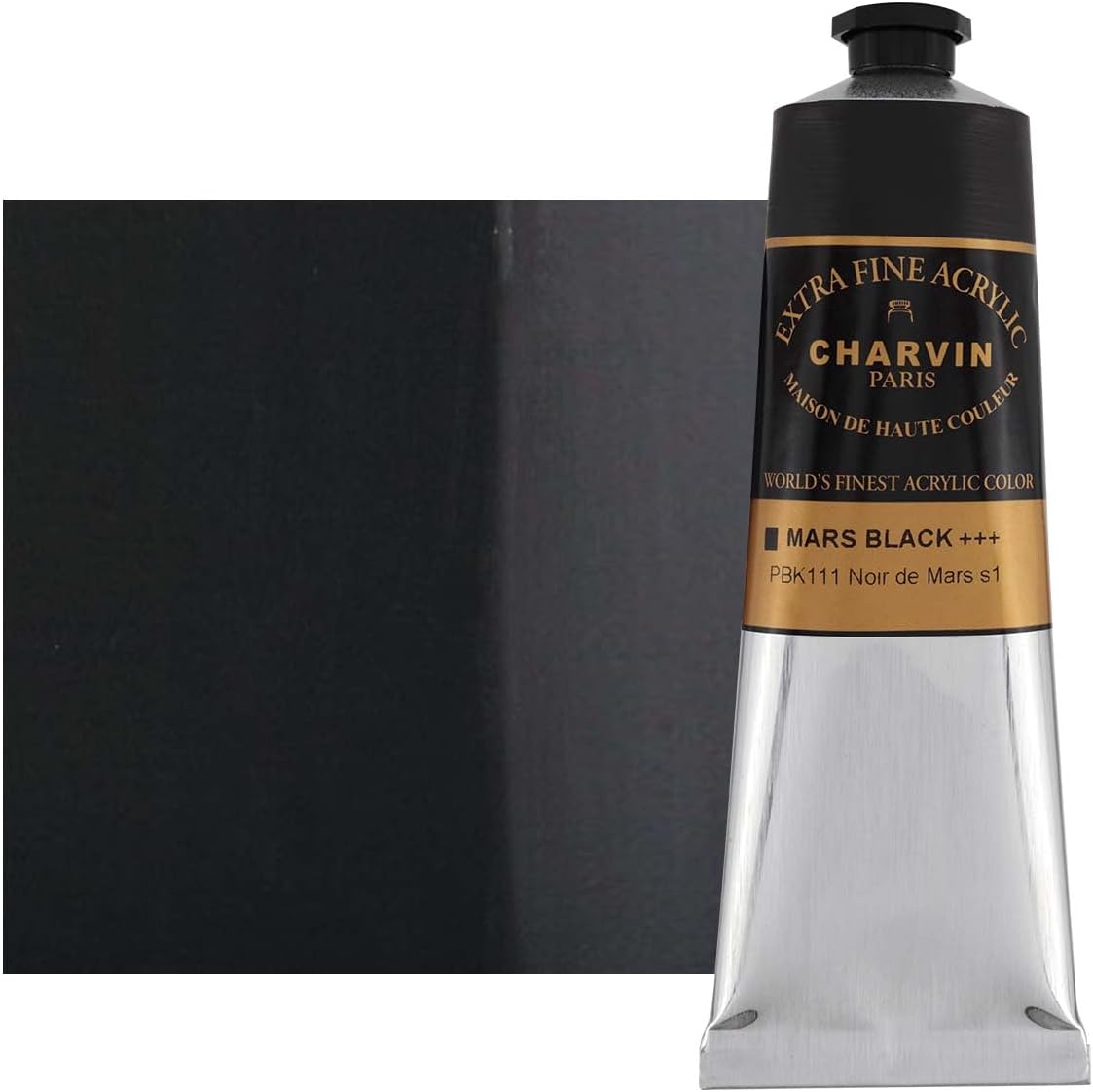 Charvin Extra Fine Professional Artist Acrylic Paint Colors, 150ml Mars Black