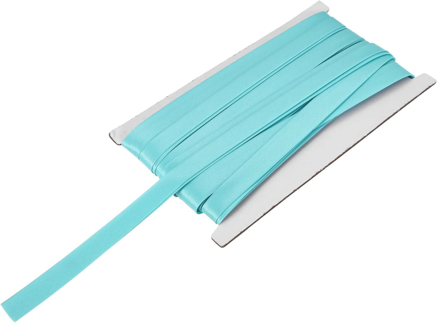 MECCANIXITY Double Fold Bias Tape for Sewing 5/8 Inch x 12 Yards Satin Pre-fold Continuous Binding Tape for Seaming Quilting Hemming Binding DIY Crafts, Sky Blue