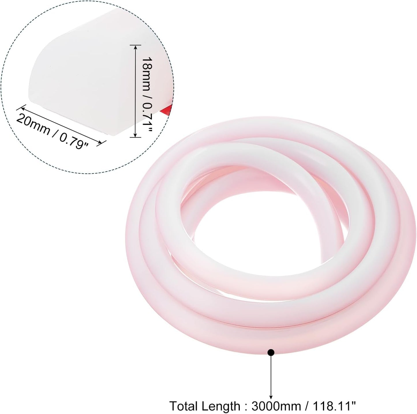 uxcell Flexible Molding Trim, 118 Inch Flexible Quarter Round Molding Silicone Peel and Stick Trim Self Adhesive Shower Water Barrier for Corner Decor Bathroom Kitchen, Transparent