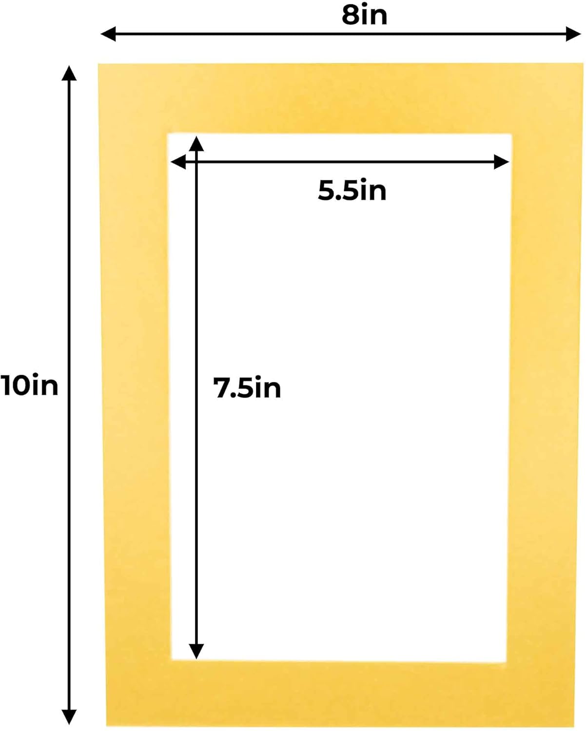 6x8 Mat for 8x10 Frame - Precut Mat Board Acid-Free Metallic Gold 6x8 Photo Matte Made to Fit a 8x10 Picture Frame, Premium Matboard for Family Photos, Show Kits, Art, Picture Framing, Pack of 10 Mats