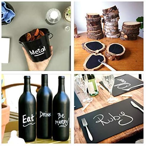 Chalkboard Blackboard Paint - Brush on Wood, Metal, Glass, Wall, Plaster Boards Sign, Frame or Any Surface. Use with Chalk Pen Wet Erase, Non-Toxic - Matte Finish [Black] - (8.5oz Cover 32 sf)