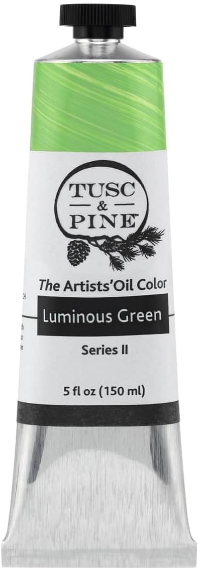 Tusc & Pine Artist Oil Paint - Luminous Green, 150 ml, Non-Yellowing, Rich & Creamy Consistency, Maximum Pigment Load, Small Batch Milled Oil Paints Made in the USA for Professional Artists