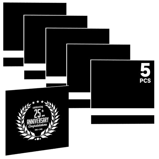 5PCS Laser Engraving Double Color ABS Plastic Sheet,Two-Tone Laserable Engraving Plastic Sheets for Name Badge,Office Label,Laser Artistic Product,Size 11.73" x 11.73",Black/White