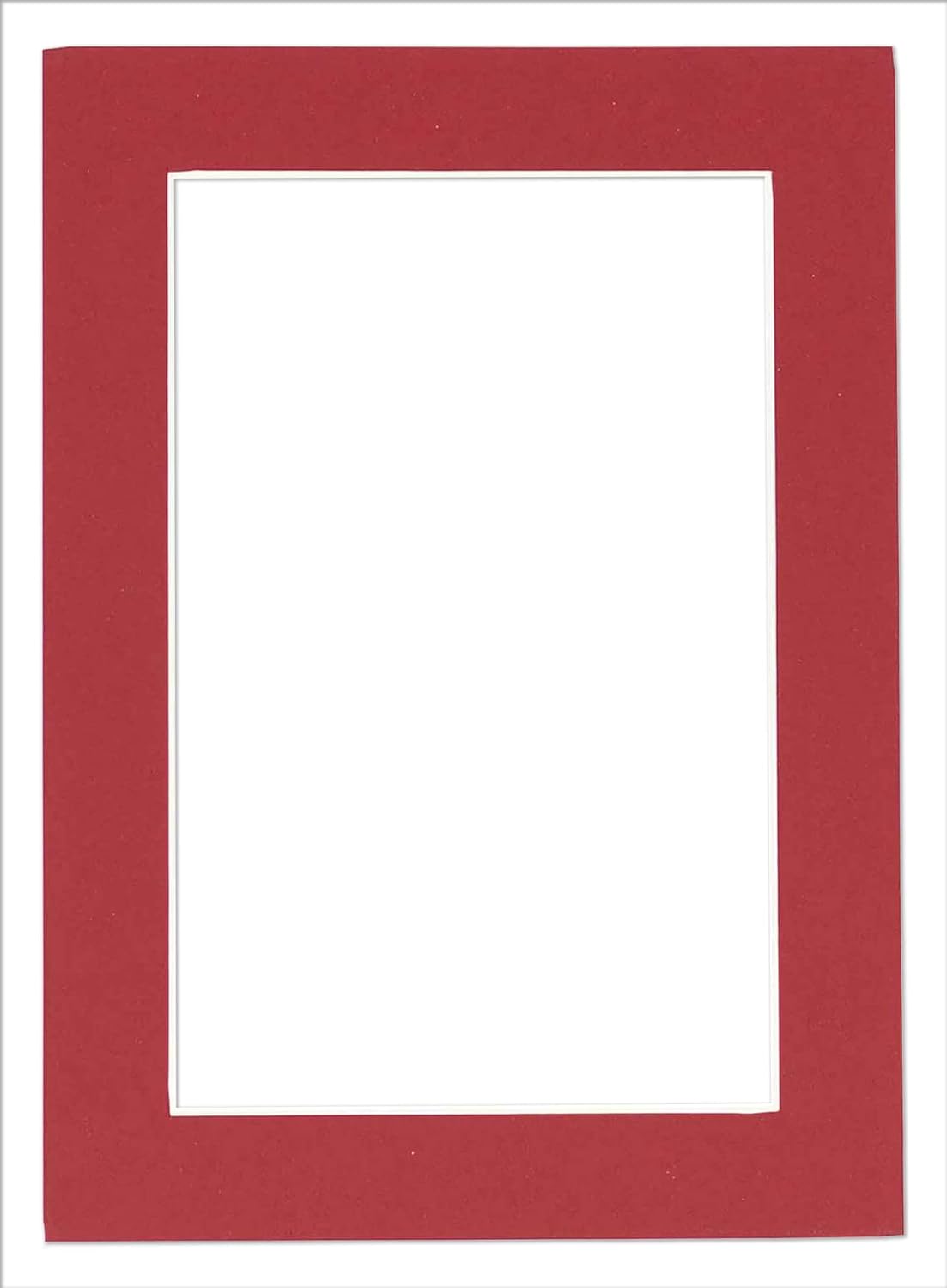 5.5x8.5 Mat for 8.5x11 Frame - Precut Mat Board Acid-Free Deep Red 5.5x8.5 Photo Matte For a 8.5x11 Picture Frame, Premium Matboard for Family Photos, Show Kits, Art, Picture Framing, Pack of 1 Mat