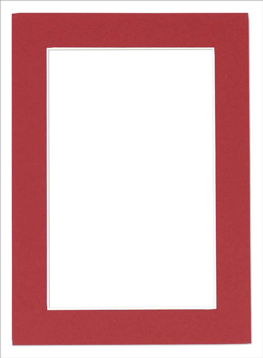 5.5x8.5 Mat for 8.5x11 Frame - Precut Mat Board Acid-Free Deep Red 5.5x8.5 Photo Matte For a 8.5x11 Picture Frame, Premium Matboard for Family Photos, Show Kits, Art, Picture Framing, Pack of 1 Mat