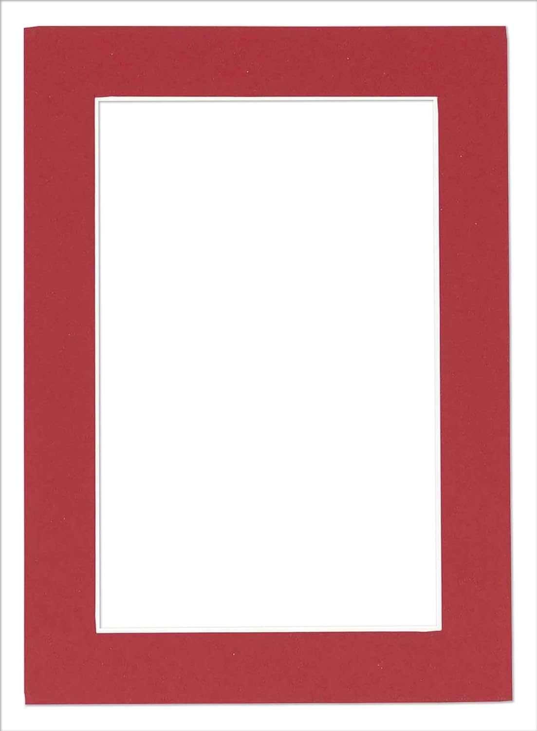6x8 Mat for 8x10 Frame - Precut Mat Board Acid-Free Deep Red 6x8 Photo Matte Made to Fit a 8x10 Picture Frame, Premium Matboard for Family Photos, Show Kits, Art, Picture Framing, Pack of 1 Mat