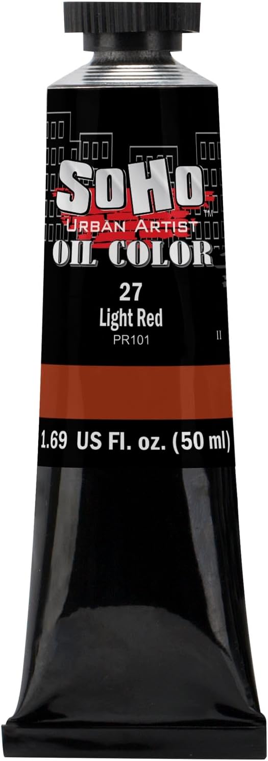 Soho Urban Artist Oil Paint - Light Red, 50 ml Tube - Best Valued Oil Colors for Painting, Excellent Pigment Load