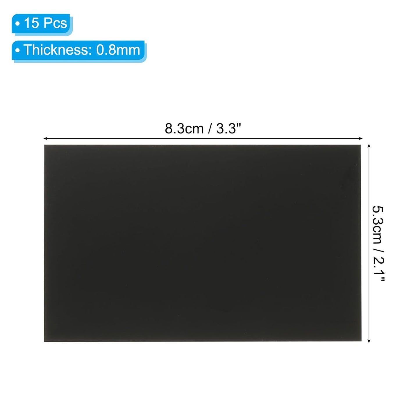 PATIKIL 2.1x3.3 Inch Anodized Aluminum Sheet Metal, 15Pcs Laser Plates Engraving Blanks 0.5MM Thin Rectangle for Crafting DIY House Laser Engraving, Black