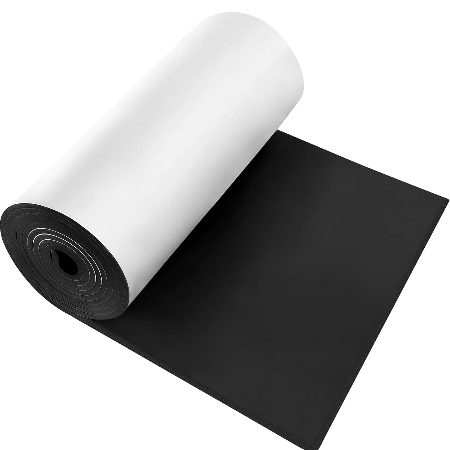 Adhesive Foam Roll Neoprene Sponge Foam Sheet Roll Closed Cell Insulation Closed Cell Foam Sheet Soundproof Foam Padding (Black, 12x59x1/8 Inches)