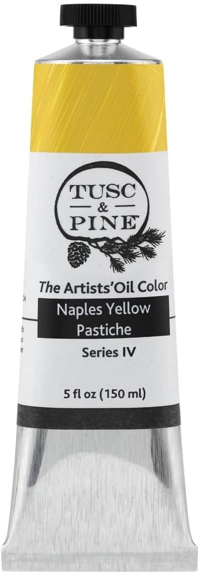 Tusc & Pine Artist Oil Paint - Naples Yellow Pastiche, 150 ml, Non-Yellowing, Rich & Creamy Consistency, Maximum Pigment Load, Small Batch Milled Oil Paints Made in the USA for Professional Artists
