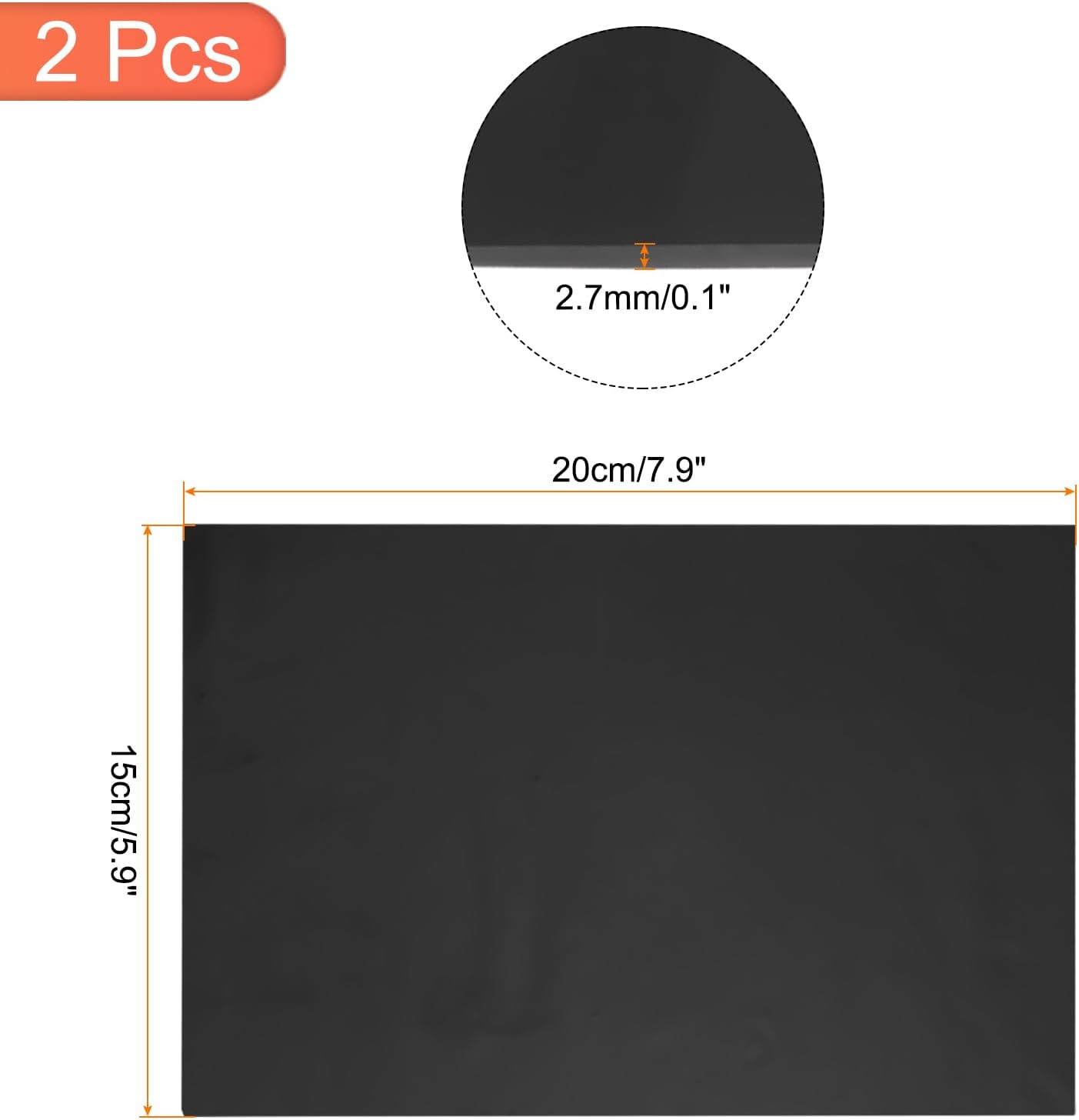 MECCANIXITY 2 Pcs Stained Glass Sheet Mosaic Tile 7.9 Inch x 5.9 Inch Black Stained Glass Sheets for Crafts DIY Art Project