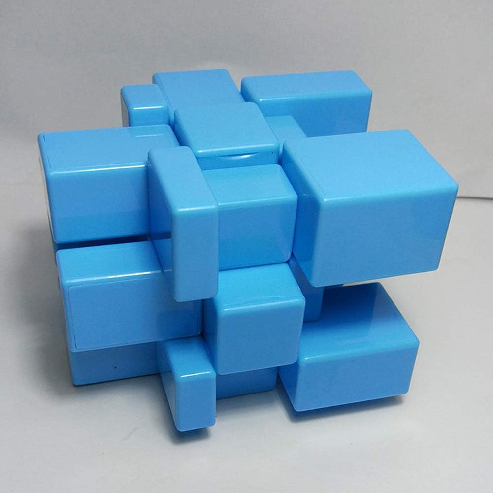 TANCH SS Mirror Speed Cube 3x3 Stickless Dysmorphism Magic Cube Puzzle Toy Blue